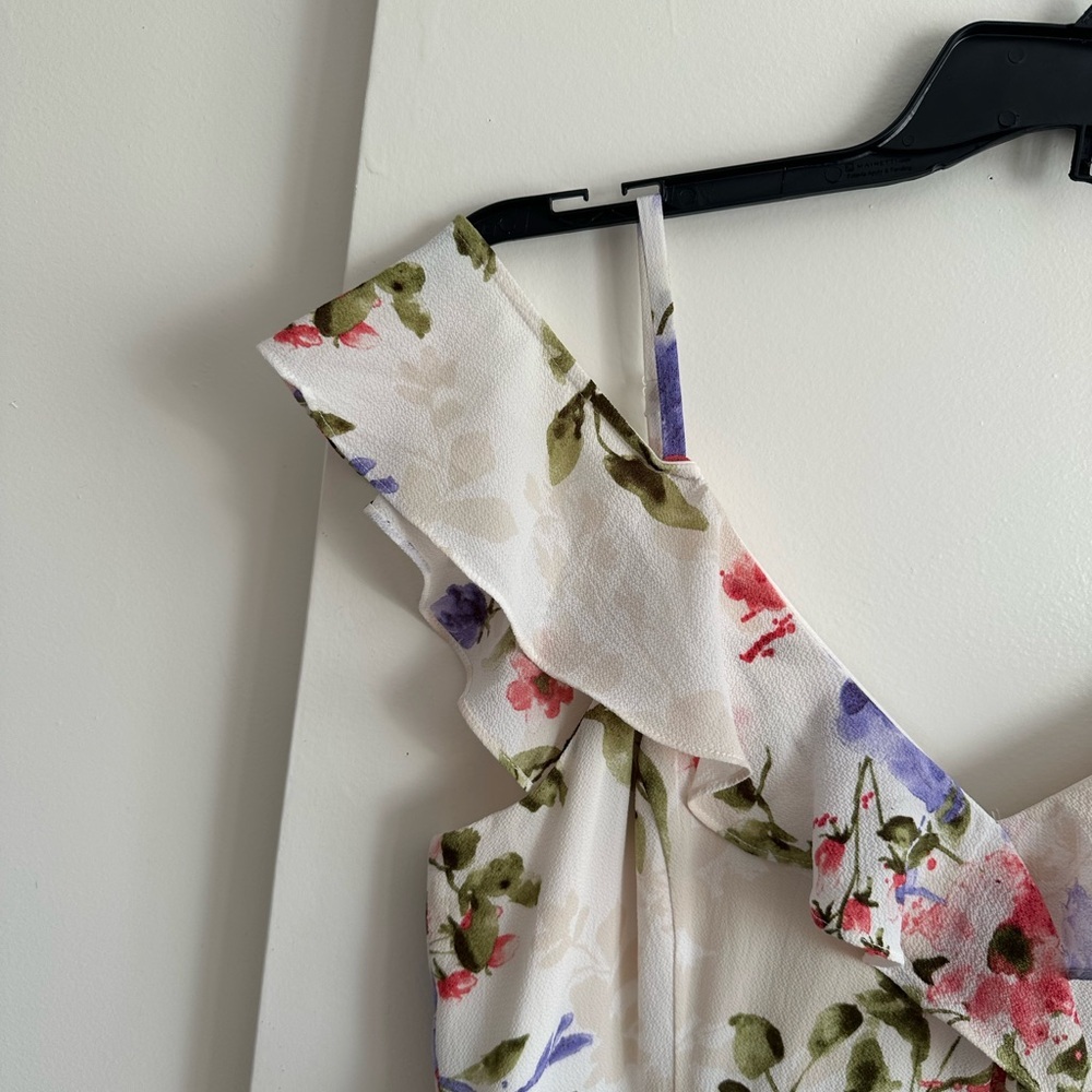 Iz Byer Floral Jumpsuit with Blue and Pink Highlights - Picture 4 of 16